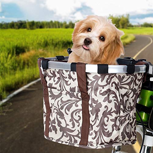 ZZYUBB Asiento Bolsa del Animal Doméstico Cesta De Bicicleta Bolsa For El Perro Gato Perro Mascota De La Bicicleta De La Bici del Gato Bolsas De Aleación De Aluminio Delantera De La Bicicleta Bolsa