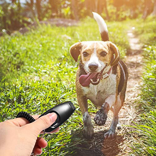 2 piezas Clicker Dog Whistle para dejar de ladrar Adiestramiento de perros Clicker Dog Whistle Clicker 2 en 1 Equipo de entrenamiento mejorado con correa para la mano