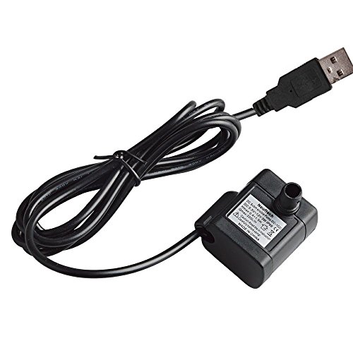 3W USB Mini Bomba de Agua Sumergibles,DC3.5V-9V,3W,200L/H,Bomba de Agua,Para acuario, estanque, tanque de peces, hidroponía o cualquier cable de características de agua pequeña, Negro