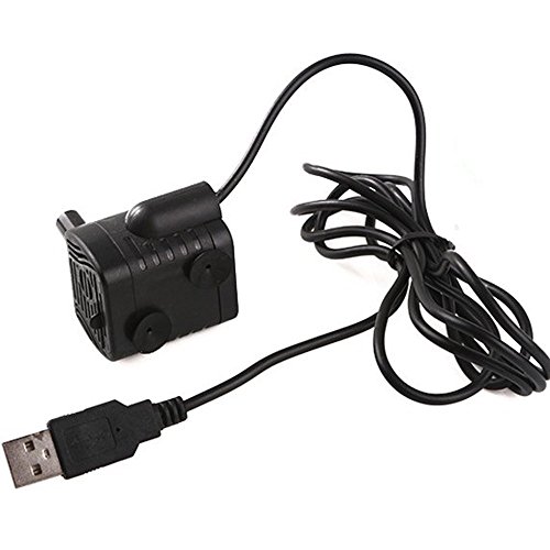 3W USB Mini Bomba de Agua Sumergibles,DC3.5V-9V,3W,200L/H,Bomba de Agua,Para acuario, estanque, tanque de peces, hidroponía o cualquier cable de características de agua pequeña, Negro