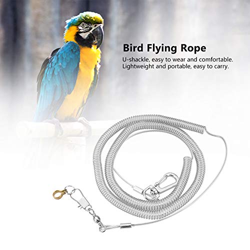 6M Parrot Bird Anti-Bite Flying Training Cuerda Kits De Correas para Agapornis Fischeri Cockatiels Starling Birds (Color Aleatorio)(4.5MM+6M)