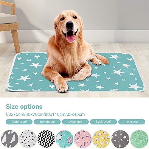 A Prueba de Agua Reutilizable Perro Cama del Perro Mats orina Almohadilla Absorbente Ambiente Protege pañal Lavable Perro de la Estera del Animal doméstico del pañal Mat (Color : 4, Size : 60x75cm)