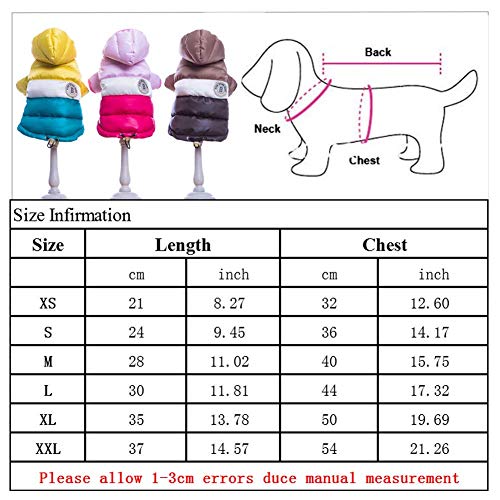 Abrigo de Invierno para Mascotas de Abrlo para Perros, Chaqueta de plumón para Perros, Ropa Gruesa, 2 Patas, cálido, Muy Ligero, para Mascotas