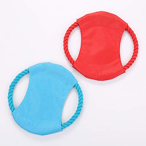 Accesorio para perro, suave lanzamiento, disco volador, plato, resistente a mordidas, juguete para masticar, juguete para entrenamiento, color azul rosso