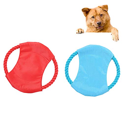 Accesorio para perro, suave lanzamiento, disco volador, plato, resistente a mordidas, juguete para masticar, juguete para entrenamiento, color azul rosso