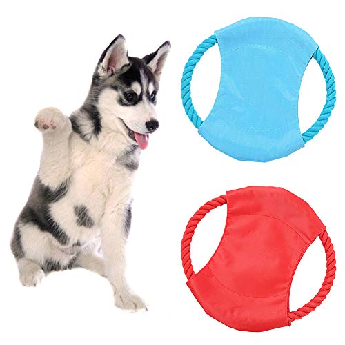 Accesorio para perro, suave lanzamiento, disco volador, plato, resistente a mordidas, juguete para masticar, juguete para entrenamiento, color azul rosso