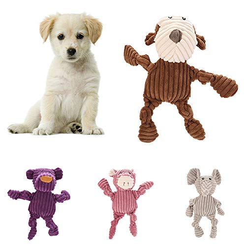 Accesorios para perro, cachorro de perro, lindo elefante forma de muñeca de felpa interactivo masticable juguete – marrón marrón