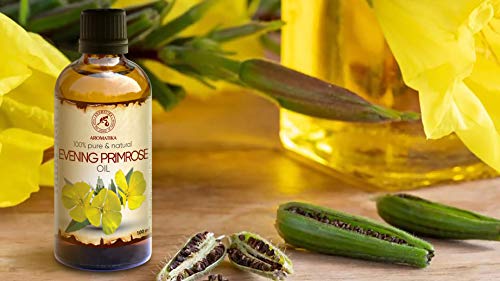 Aceite de Onagra Vespertina 50ml - Oenothera Biennis - Evening Primrose Oil - Botella de Vidrio - Prensado en Frío y Refinado - Aceite Onagra Vespertina Para Rostro - Cuerpo - Cabello - Piel - Masajes