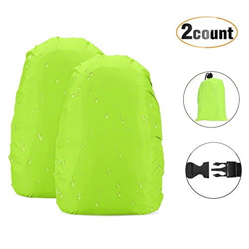 AGPTEK 2 * Fundas Impermeable para Mochila con Bolsa de Almacenamiento y Hebillas Ajustable, para Camping, Senderismo etc, Verde, XL (56-70L)