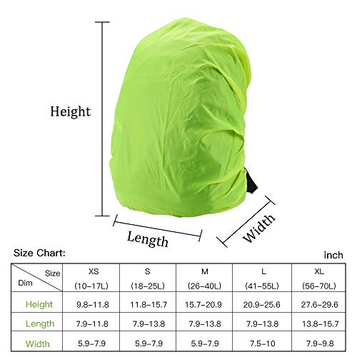 AGPTEK 2 * Fundas Impermeable para Mochila con Bolsa de Almacenamiento y Hebillas Ajustable, para Camping, Senderismo etc, Verde, XL (56-70L)