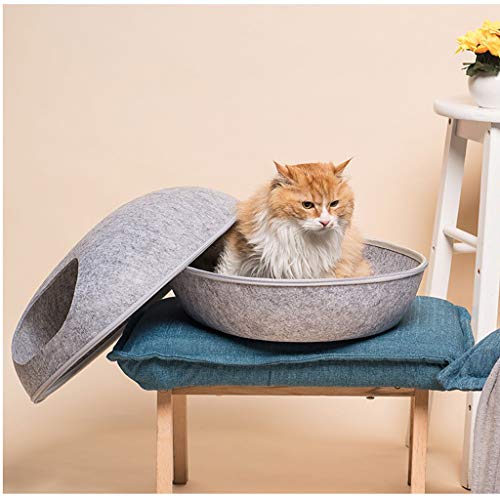 AIOEJP Cat Bed Cave, Fieltro Respetuoso del Medio Ambiente, Transpirable, Hecho a Mano, Fieltro Casa del Gato y Cama para Kitty para Interiores Acogedor escondite