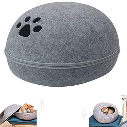 AIOEJP Cat Bed Cave, Fieltro Respetuoso del Medio Ambiente, Transpirable, Hecho a Mano, Fieltro Casa del Gato y Cama para Kitty para Interiores Acogedor escondite