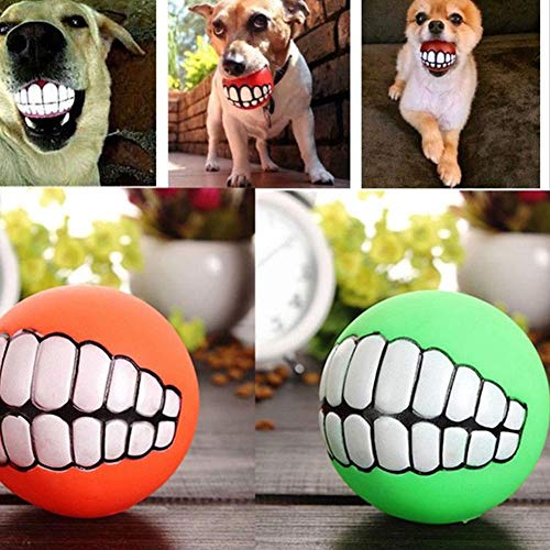 Aisoway Divertidas Mascotas Perro Gato Cachorro Dientes Forma De La Bola del Juguete De PVC Chew Perros Reproducir Sonido Suministros Fetching Squeak Juguetes para Mascotas