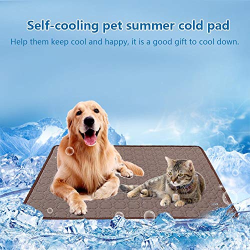 Alfombra Auto refrigerante para Mascotas para Perros y Gatos, Almohadilla de enfriamiento de Seda de Hielo Cama para Dormir para Mascotas de Verano Manta de Estera Fresca en Verano Caliente