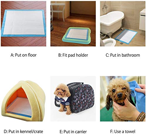 Alfombra para educadores para perros Petphabet Educator Alfombra Bambú para perros Puppies 56 x 58cm, 100 Piezas, Absorbente 2 veces más, 2 veces más rápido (azul)