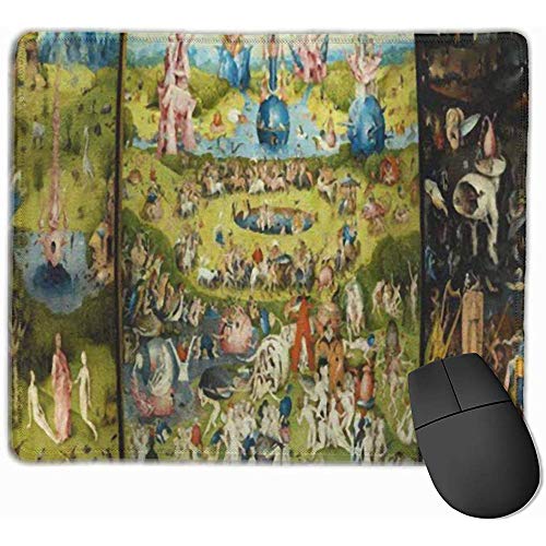 Alfombrilla de ratón para Juegos, Alfombrilla para ratón Fantasía Hieronymus Bosch Pintura Surrealista Vintage Bestiario Renacimiento artístico