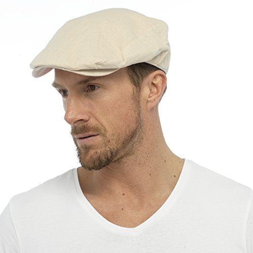 Algodón Hombre Tejido De Lino Sombrero Plano Forrado Verano Sol Peak Azul marino Piedra M/L L/XL - sintético, Piedra, 21% algodón 18% lino 30% poliéster 31% viscosa, Hombre, Medium / Large