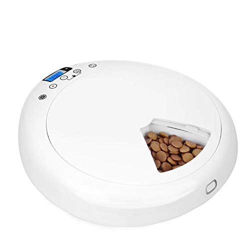 Alimentador automático de mascotas para gatos y perros, alimentador automático de mascotas, temporizador cuantitativo, separación de granos secos y húmedos con entrada de voz con alimentador de bl