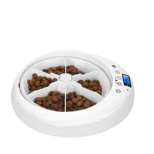 Alimentador automático de mascotas para gatos y perros, alimentador automático de mascotas, temporizador cuantitativo, separación de granos secos y húmedos con entrada de voz con alimentador de bl