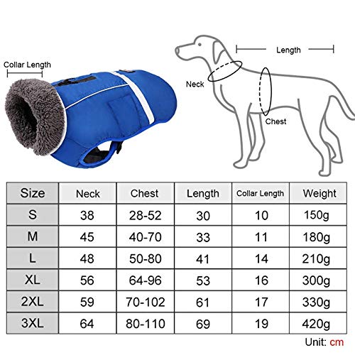 Alimentos para Mascotas Perro Ropa de Invierno Ropa for Mascotas Ropa de la Chaqueta de Invierno Perro Perro Impermeable for Perros a Prueba de Agua Caliente Venta Regalo (Color : Red, Size : L)