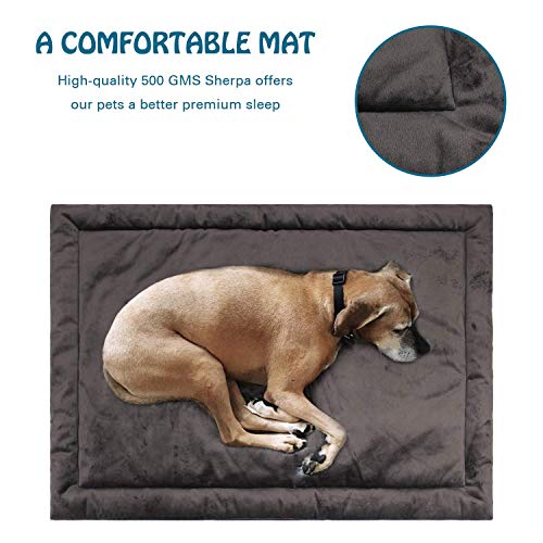 Allisandro Cama para perros Gato Cojín Impermeable Lavable Colchón Suave y cálido Estera del amortiguador del paño grueso y suave del animal doméstico Gris profundo L 100x70cm