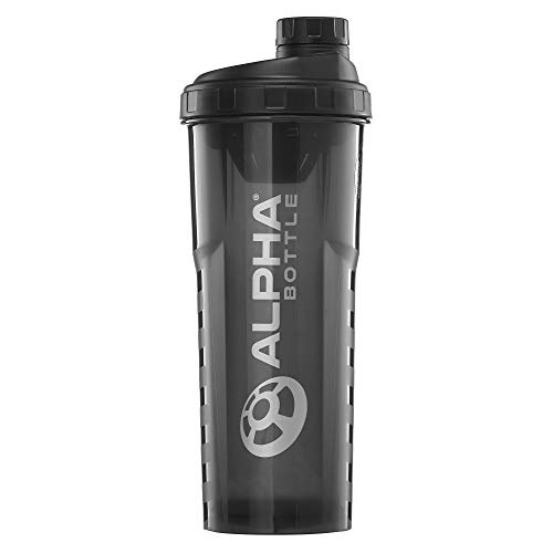 Alpha Bottle V2 – Anti-Bacterial BPA and DEHP Free Protein Shaker with BioCote® Technology (Smoke, 1000)