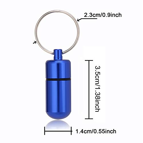 AMATHINGS 4 Piezas ! (Paquete Doble) Etiqueta de dirección Mini (3 cm de Longitud) en Plateado y Azul para Perros Grandes y pequeños/Gatos con Etiquetas de dirección/a Prueba de Agua