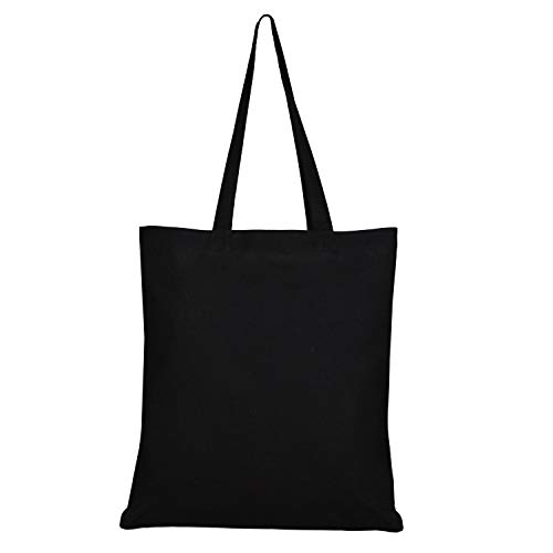 Amazon Marka: Eono Essentials - Bolsa al hombro de 100 % algodón, reutilizable y ecológica, con estampado «Save the dog planet» Negro