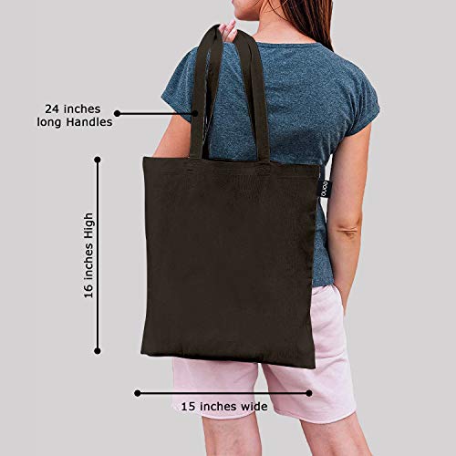 Amazon Marka: Eono Essentials - Bolsa al hombro de 100 % algodón, reutilizable y ecológica, con estampado «Save the dog planet» Negro