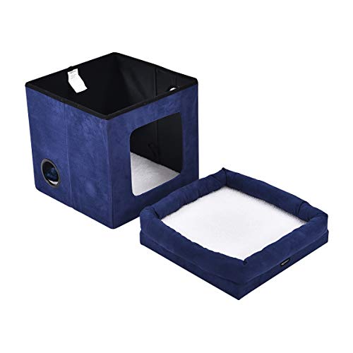 AmazonBasics - Casa para gato plegable, Azul