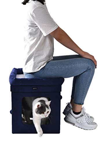 AmazonBasics - Casa para gato plegable, Azul