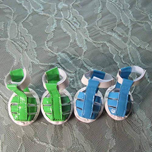 AMURAO Sandalias de Verano para Mascotas Zapatos de Cuero para Perros de Gato de PU Zapatos de Perrito Antideslizantes Resistentes Botines para Mascotas