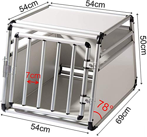 Amyline Perros Mascotas Perro Caja Jaula jaulas de Aluminio avanzaron jaulas para Mascotas, Jaula de Perro Mascota (Dimensiones: 69 * 54 cm),Silver