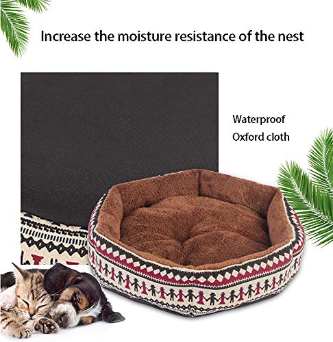 ANNING Camas De Gato para Gatos Medianos Hexágono Cama De Cueva De Anidación Creativa Cama De Gato Portátil Cama De Cachorro De Perro Sofá Cama para Dormir con Donas