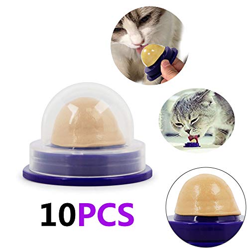 AOTUO golosinas para Gatos Pelota de azúcar bocadillos para Gatos lamer azúcar sólida nutrición Saludable Gel GOL de azúcar Bola (10PCS)