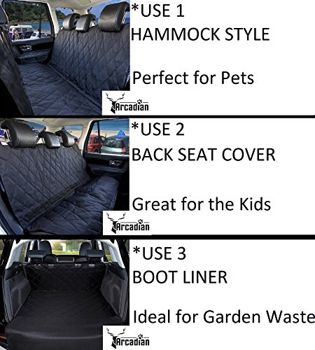 Arcadian - Funda para asiento de coche para perro, impermeable y a prueba de arañazos, antideslizante