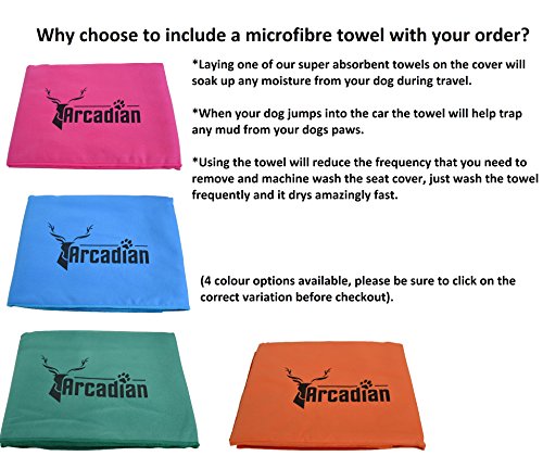 Arcadian - Funda para asiento de coche para perro, impermeable y a prueba de arañazos, antideslizante