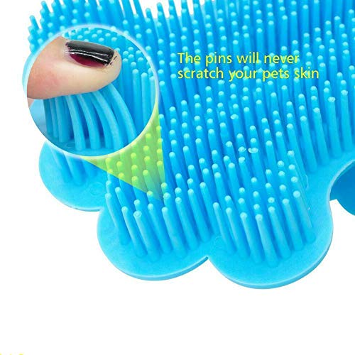 Arm Cepillo de baño para Perros, Cepillo de Aseo para Perros y Mascotas con Aguja Dental Suave Limpieza Masaje Peine Guante para Todas Las variedades Dos Colores al Azar