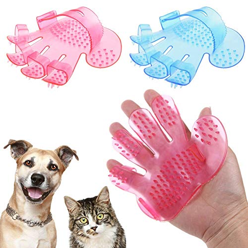 ARM Guantes de Aseo para Mascotas, Cepillo de baño para masajes para Mascotas y artículos para la Limpieza del Peine de látex para el Cuidado del Cabello Color Aleatorio Adecuado para Perros y Gatos