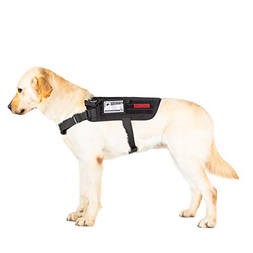 Arnés de perroArnés de Asistencia para Perros de Servicio Chaleco Compatible Arnés de Entrenamiento Militar táctico MOLLE para Perros de Servicio-Negro_S