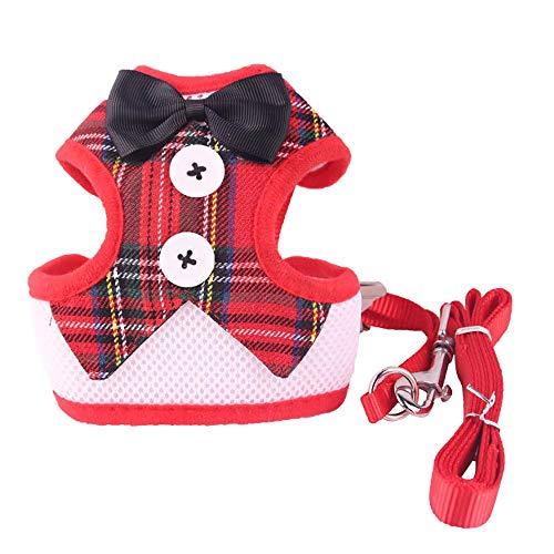 Arnés Para Chaleco Para Perros, Arnés Para Perro Encantador Chaleco Para Peluche Chaleco De Moño Pajarita Vestido De Noche Correas Para Mascotas Cuello En El Pecho Correa En El Para Pequeños,A,S