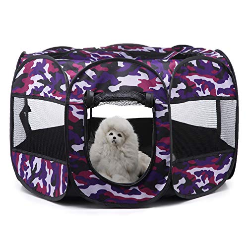 ASDAHSFGMN Tienda de Mascotas Octogonal Plegable y Lavable Valla para Mascotas Oxford Cloth Outdoor Octagonal Dog House