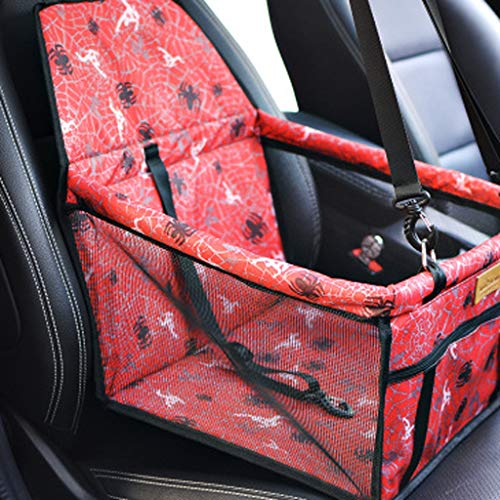 Asiento de Seguridad Mascotas,Perro Asiento Coche,Asiento Elevador del Coche para Mascotas,Transpirable,Impermeable,Protector de la Cubierta del Asiento del Perro,Bolso de Viaje,con Correa Seguridad