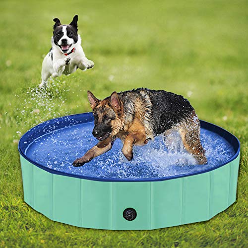 AYITOO Bañera para Perros, PVC Antideslizante y Resistente al Desgaste Piscina para Mascotas Perros, Bañera Plegable de Mascotas para Mascotas, Natación Piscina para Perros 120 cm x 30 cm