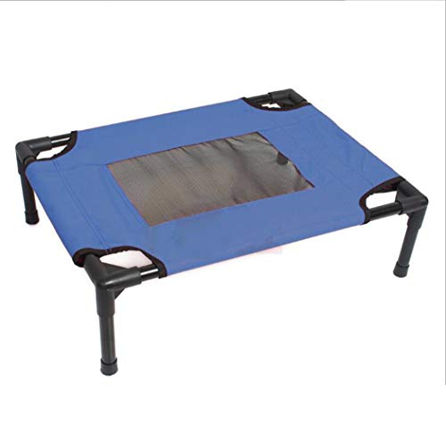 AZLLY Cama Portable elevada para Mascotas Pet Cama Plegable Raised Marco de Cama de Metal Perro criar Zona de Relax para Perros y Gatos,Azul