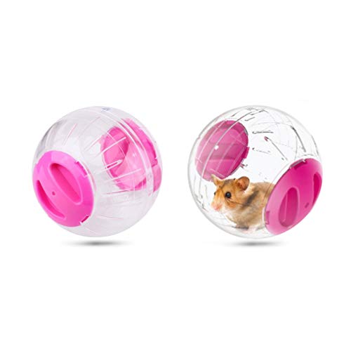 Balacoo 2 Piezas de Pelota de Hámster para Correr Pelota de Plástico para Correr Ejercicio para Animales Pequeños Accesorio para Pelota (Rosa)