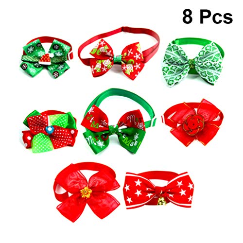 Balacoo 8 Piezas Collar de Perro con Pajarita corbatín de Navidad Collar de Navidad Collar de Encanto Accesorios Accesorios pequeños Perros medianos Grandes Cachorro Gato