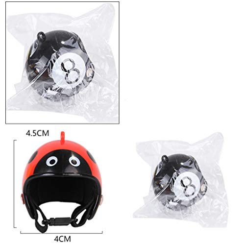 Balacoo Casco de Pollo Sombrero para Mascotas Divertido Equipo de Protección para Mascotas Sol Lluvia Arnés Disfraces de Juguete Accesorios para Gallinas Pájaro Suministros para Mascotas (Negro 8)