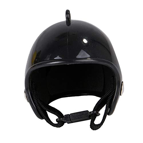 Balacoo Casco de Pollo Sombrero para Mascotas Divertido Equipo de Protección para Mascotas Sol Lluvia Arnés Disfraces de Juguete Accesorios para Gallinas Pájaro Suministros para Mascotas (Negro 8)