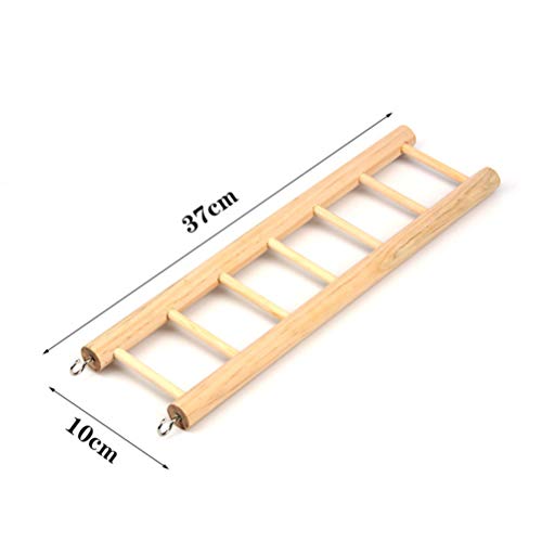 Balacoo Pájaro Escalera de Madera Loro Mesa de Juego Hámster Puentes de Escalera de Madera para Roedores Ardilla Ratones Ratones Ratas (Siete Escaleras)